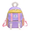 Mochila Escolar para Jardín de Infancia de Color Contrastante Estilo Coreano Mochila Infantil con Letras de Moda Mochila de Nylon para Bebé Moda Casual