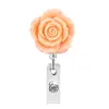 Abs Flor de Color Resina Flor de Rosa Artificial Hebilla de Fácil Extracción Retráctil Carrete para Insignia de Fácil Extracción Hebilla de Fácil Extracción