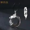 Colar Zodiacal Ano do Coelho Colar Ano do Coelho Prata Esterlina Fivela de Obsidiana Pingente Masculino Pingente Feminino Presente
