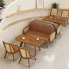 Sofás para Cabinas de Ocio Comerciales, Mesas y Sillas de Reunión para Cafeterías, Juegos de Sofás de Recepción de Madera para Oficinas de Ventas al por Mayor