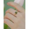 Cebada de las Tierras Altas * Anillo de Jade Hetian Natural para Mujer Diseño Original Moda Personalidad Combinable Ajustable Original Retro Simple