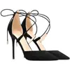 Tacones Altos de Encaje Estilo Romano para Mujer, Nuevo Diseño Versátil Primavera y Otoño 2025, Zapatos de Punta Fina Cerrados de Nicho con Tacones Finos