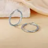 Pendientes de Otoño e Invierno 2024 Moda Elegantes Estéreo de Gama Alta Hebilla de Oreja Hilo Retorcido Anillo Liso Acero de Titanio Femenino con Estilo