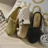 Pantuflas Antideslizantes de Tacón Bajo para Madres de Mediana Edad, Chanclas de Imitación de Cuero con Tacón Medio para Usar en Verano, Casuales y Versátiles