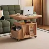 Mesa de Centro com Altura Ajustável, Carrinho Móvel Dobrável, Mesa de Chá de Madeira Maciça, Mesa de Jantar Multifuncional para Sofá para Apartamentos Pequenos