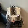 Bolso de mujer popular nuevo de principios de otoño transfronterizo, bolso de felpa, mochila de gran capacidad, mochila casual, elegante y atractiva