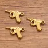 4 Modelos, 2 Colores, Acero Inoxidable 304 Dorado Galvanizado al Vacío Encanto, Colgante de Juguete Arma Simulada, Colgante de Pistola Doble Cara