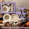 Práctico Set Pequeño de Vajilla para Regalo Tazón de Cerámica Cuchara Plato Logo Souvenir Regalo para el Festival del Bote del Dragón Ceremonia de Apertura para Entregar a Clientes
