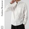 Camisa de linho masculina manga longa estilo japonês estilo chinês camisa masculina solta plus size casaco masculino algodão linho casual top