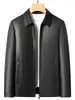 Chaqueta de Piel para Hombre con Cuello de Solapa, Nuevo Estilo Otoño e Invierno 2026, Chaqueta con Cremallera, Abrigo Casual de Negocios, Tallas Grandes