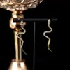 Pendientes de Oro Real de 18K y Plata Chapados en Cobre Incrustados con Circonitas, Pendientes con Diseño de Elemento Serpiente Móvil, Pendientes del Zodiaco, Suministro Transfronterizo