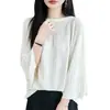 Chal de punto con hilo texturizado, tacto fresco, mangas murciélago, elegante y versátil, al por mayor para mujeres que van al trabajo, chaqueta fresca y transpirable para primavera-verano