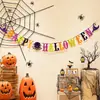 Decoraciones de Halloween, Banderas, Flores, Telarañas, Jardín de Infancia, Escena de Ambiente para Fiesta Temática de Halloween