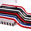 Acessórios de fita listrada decorativa para roupas de 2 cm, faixa lateral de poliéster tricolor para esportes e lazer, cinto de tecido com faixa lateral