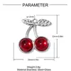 Taza de Café Estéreo 3D Cereza DIY Colgante de Acero Inoxidable para Mujeres, Collar Pulsera Cápsula Incrustada de Diamantes Colgante de Joyería de Acero de Titanio