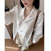 2025 Camisa Feminina Casual Solta Estilo Coreano Fina Estilo Preguiçoso Senso de Alta Qualidade Ajuste Slim Ajuste Slim Cardigã Protetor Solar Top