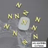 X41 novo dourado 26 letras em inglês joias para unhas atacado simples tridimensional liga metálica diy decoração de unhas