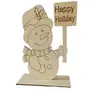Decoraciones navideñas, tablones de madera en blanco para pintar para niños, rompecabezas de madera DIY, adorno de escritorio de Papá Noel de madera