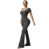 Bestseller transfronterizo: Mono de yoga de corte ajustado y secado rápido para mujer, adelgazante y reductor de abdomen, con ligero acampanado, ropa deportiva y de fitness