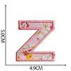 Acessórios Decorativos de Letras em Inglês, Adesivos Bordados de Letras Coloridos, Letras de Flores Esmagadas, Acessórios para Roupas, Acessórios Decorativos, Adesivos de Tecido