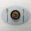 Estilo Ins Nórdico Tapete Retangular de Couro Dupla Face Impermeável e à Prova de Óleo, Porta-Copo, Tapete de Mesa de Jantar, Estilo Europeu de Luxo Leve, Hotel