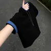 Camiseta Color Block de Manga Curta Estilo Americano para Homens, Verão, Gola Pequena, Caimento Regular nos Ombros, Par de Roupas, Top Limpo de Meia Manga