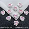 Amor zircônia multicolor coração de pêssego multi-way diamantes contas diy pulseira de contas feita à mão colar corrente de celular acessórios material