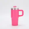 Taza Térmica de Acero Inoxidable de Doble Pared de 14oz con Asa Taza Portátil para Coche con Popote Rompehielos Taza de Agua Personalización