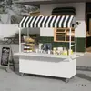 Carrinho de Feira de Ferro Forjado Móvel Tendência ao Ar Livre Atacado Carrinho de Flores Lanche Feira Noturna Praça de Shopping Rua de Comida Barraquinha