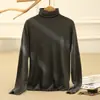 Suéter de Cachemira 100% Cachemira Pura Cuello Mock Suéter de Cachemira Lana Engrosada Holgado Manga Larga Camisa Base Tejida