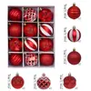 Enfeites de Árvore de Natal Transfronteiriços, Bolas Pintadas Galvanizadas, Bolas de Natal de PVC Embaladas em Caixa, Decorações de Presente de Natal