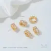 Plata Chapada en Oro de 14K Incrustada con Circonita Accesorios de Cuentas Espaciadoras de Agujero Grande Hilo Espaciador Pulsera de Perlas y Cristales Material para Joyería Hecha a Mano DIY