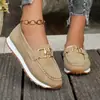 Mocasines de mujer talla grande transfronterizos 2025 primavera y otoño nuevos cómodos retro perezosos sin cordones casuales zapatos planos