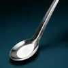 Cuchara de hierro antigua, acero inoxidable, cuchara plana extendida para adultos, cuchara sopera profunda, cuchara para comer para niños para uso doméstico