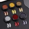 6 Cor Metal Chrome Magic Mirror Pó Nail Art Glitter Super Brilhante Espelho Glitter Aurora Pó Cross Border Set Nail Art Acessórios