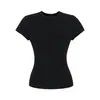 Camiseta de manga corta con cuello redondo, ceñida a la cintura, elegante, blanca, slim fit, versátil, básica, para mujer 2026