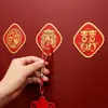 Gancho de la Fortuna Rojo Chino Decoración de Año Nuevo Gancho Adhesivo Sin Rastro Sin Taladrar Celebración de Boda Pared Gancho Fuerte Autoadhesivo