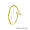 Nuevo brazalete geométrico de oro real bañado en cobre, moda, personalidad, completo de diamantes, abanico pequeño, comodín para mujer, venta directa al por mayor