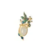 Um Veado Prata S925 Prata Esterlina Banhado A Ouro Cloisonne Natural Hetian Jade Pingente Retro Mulheres Ameixa Flor Magpie Pingente