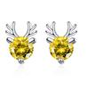 Pendientes de ciervo de estilo coreano más vendidos para mujer, únicos, simples, pequeños, frescos, con diamantes, joyería para orejas de celebridad de internet