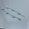 Pulsera Vanjia de Mini Flor de Seis Hojas y Trébol de Cuatro Hojas para Mujer, Versión Alta, Completamente Diamantada, Pulsera de Verano, Nicho de Gama Alta, Ins