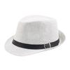 Sombrero de Jazz Rizado Juvenil de Verano Tejido de Papel de Paja Sombrero de Paja Transpirable Sombrero de Copa con Cinta Negra Protección Solar Sombrero de Anciano
