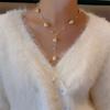 Cadena para suéter con colgante de perla Ginny barroca dulce estilo coreano, ajustable, de alta calidad, cadena stren, cadena para clavícula, joyería