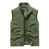 Colete Jaqueta Masculino Outono e Inverno Casual Masculino Outdoor Pesca Colete de Bolso em Fleece Colete de Fleece Polar Roupa de Exterior Masculina