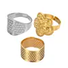 Herramienta de costura para el hogar DIY Golden Thimble, prensa de aguja de costura para el hogar, dedal, aro (anillo de cobre)
