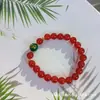 Pulseira de Contas de Ágata Vermelha Natural Estilo Antigo para Mulheres no Ano do Zodíaco, Pulseira de Contas Multi-Voltas DIY Estilo Igual ao de Zhao Lusi Venda por Atacado