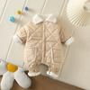 Conjunto de Invierno para Bebé de Manga Larga Estilo Coreano, Invierno para Bebé, Algodón Fino, Chaqueta de Algodón Acolchada con Doble Bolsillo en Forma de Diamante