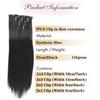 Set de Siete Piezas de Extensiones de Cabello Largo Lacio Transfronterizo de Comercio Exterior Europeo y Americano para Aumentar el Volumen del Cabello, Extensiones de Cabello Realistas Invisibles Naturales para Comercio Exterior