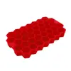Molde de hielo de silicona de venta caliente transfronterizo, molde de hielo frío congelado de silicona de grado alimenticio, molde de hielo de 37 panales