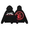 Sudadera con capucha unisex de corte holgado con estampado de letras retro desgastado, estilo europeo y americano transfronterizo, manga larga